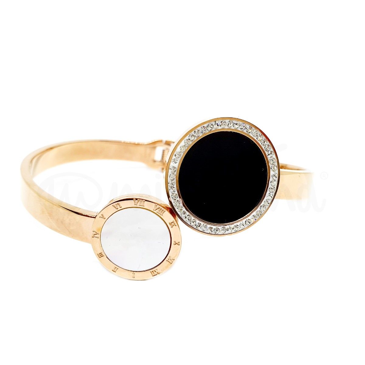 Pulseira Romana em aço em rosa gold