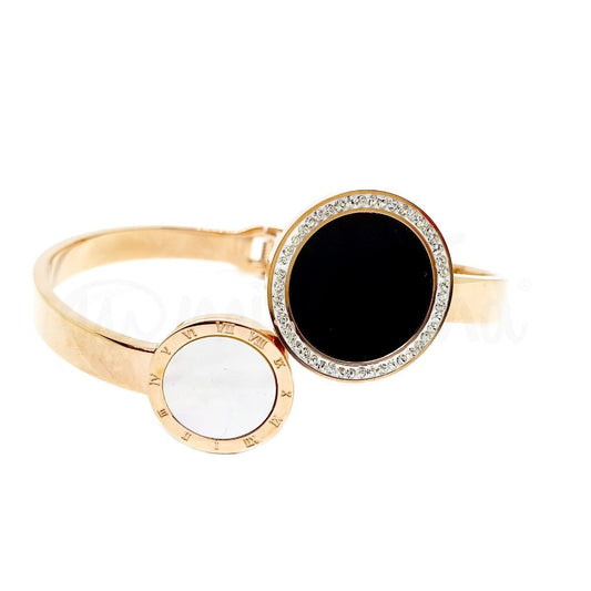 Pulseira Romana em aço em rosa gold