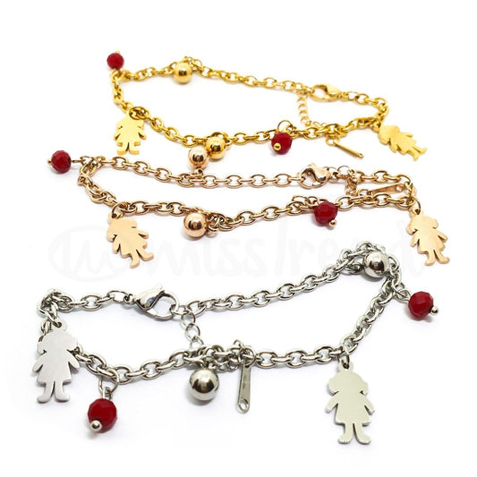 Pulseira Pendentes Meninas em Aço
