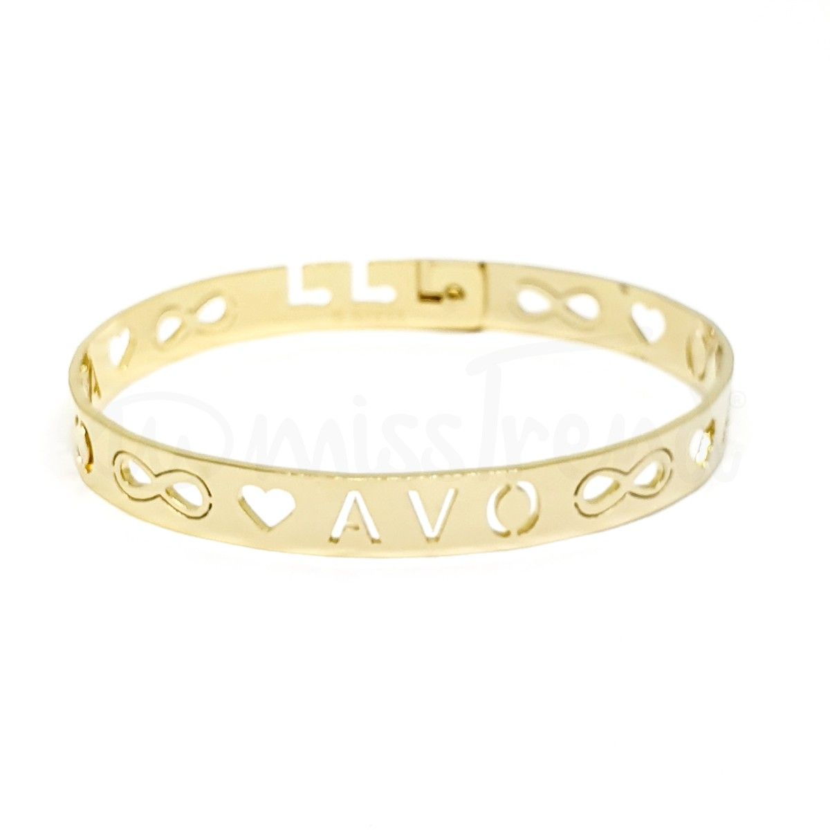 Pulseira argola avo com infinito em dourado