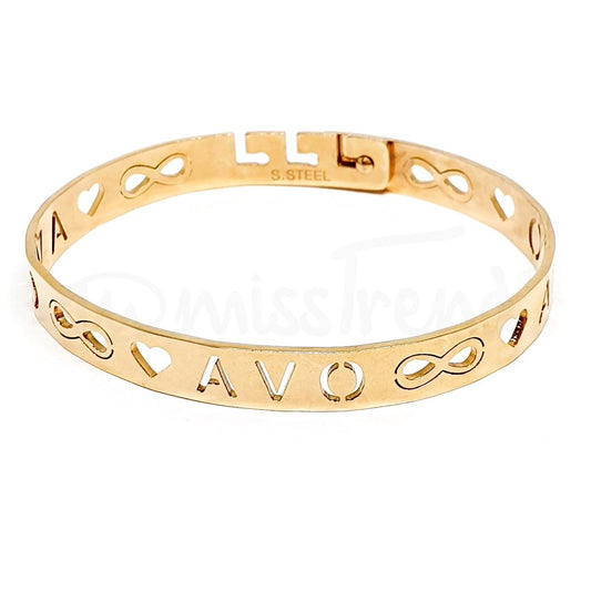 Pulseira argola avo com infinito em rosa gold