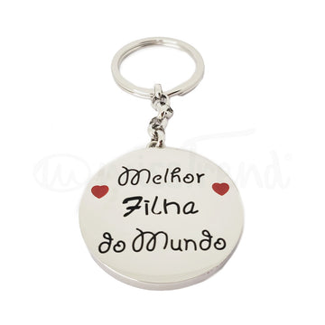 Porta chaves melhor filha do mundo em aço prateado