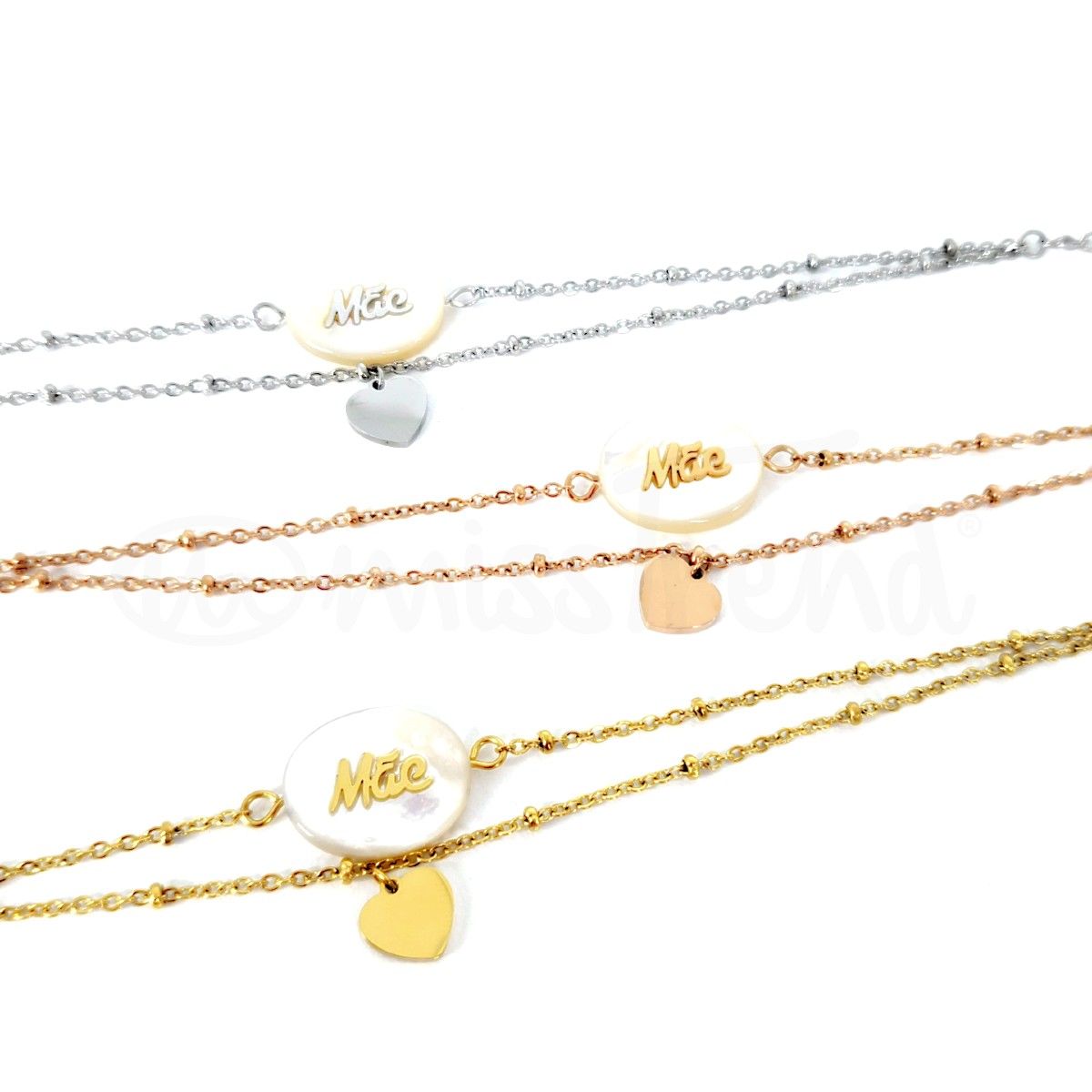 Pulseira stone mãe em aço