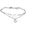Pulseira stone mãe em aço prata