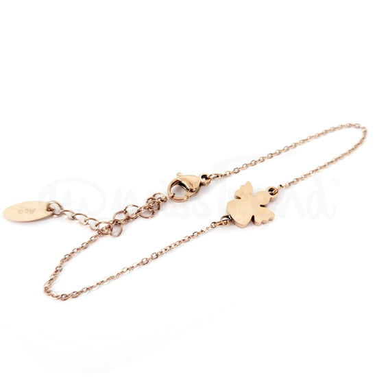 Pulseira Pendente Anjo rosa gold em aço