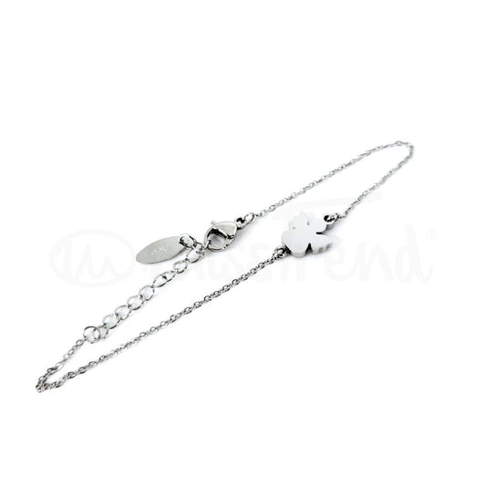 Pulseira Pendente Anjo prateado em aço