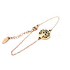 Pulseira árvore da vida rosa gold em aço