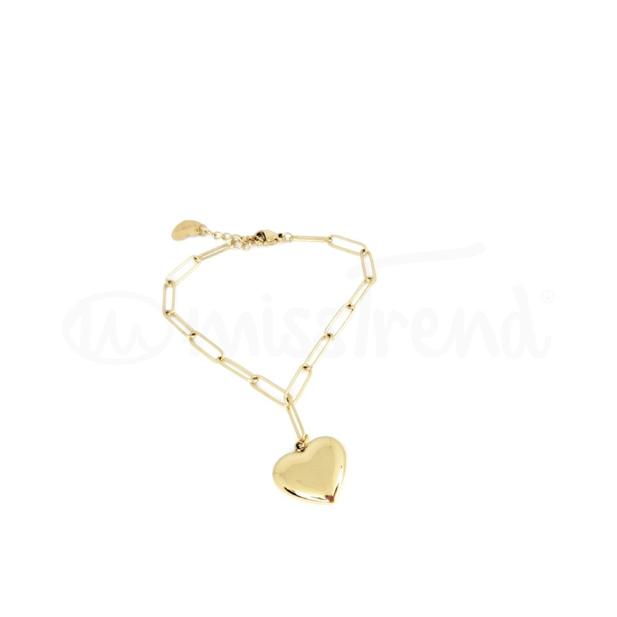 Pulseira lock heart dourada em aço