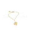 Pulseira lock heart dourada em aço