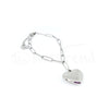 Pulseira lock heart prateada em aço
