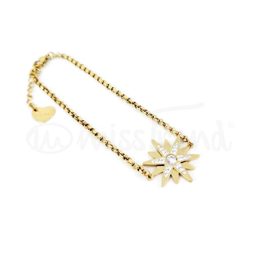 Pulseira Estrela Belle Dourada em Aço