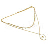 Colar alpha em aço dourado branco