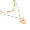 Colar alpha em aço dourado rosa