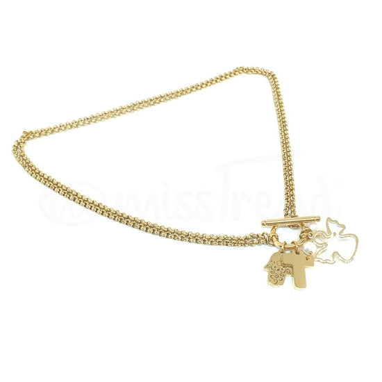 Colar Acrus em aço dourado