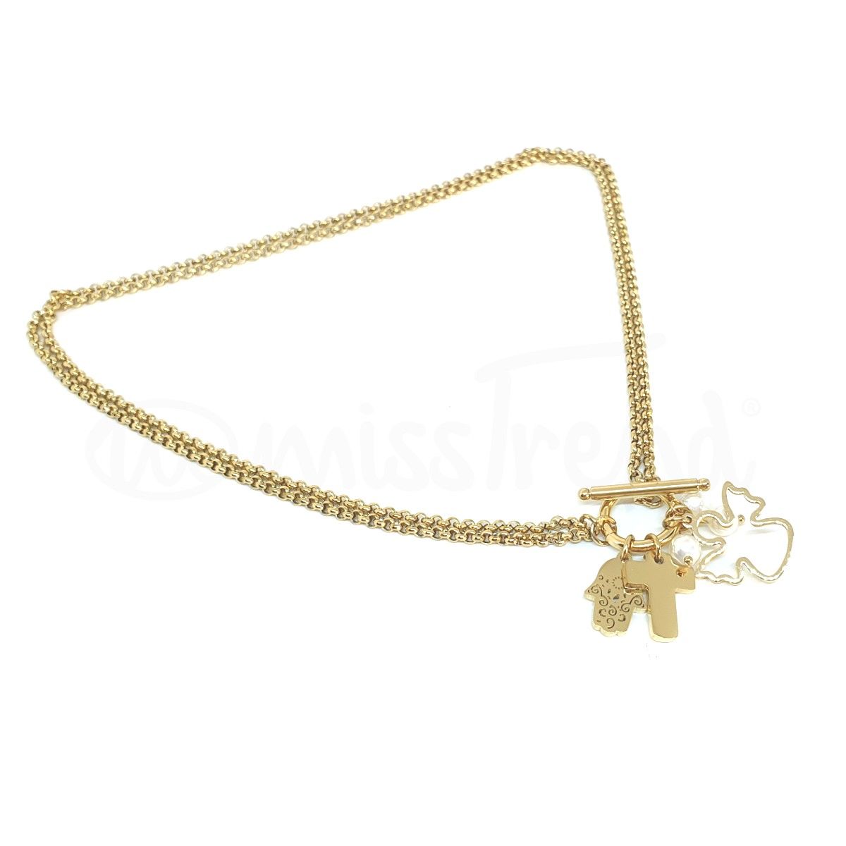 Colar Acrus em aço dourado
