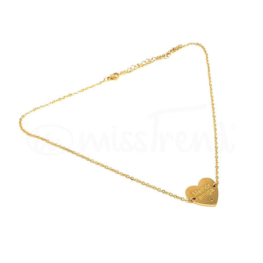 Colar melhor amiga em aço dourado