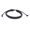 Pulseira edge em couro preta