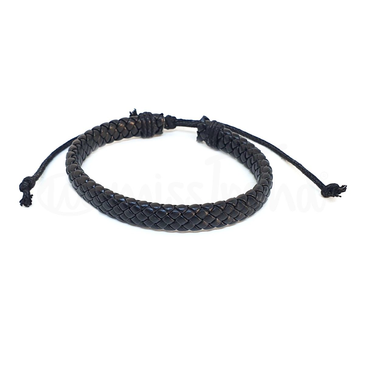 Pulseira edge em couro preta