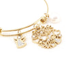 Pulseira escrava angelical dourada em aço