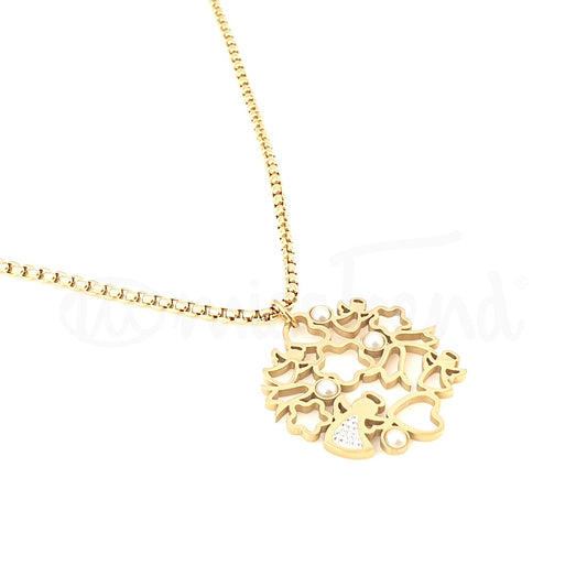 Colar angelical em aço dourado