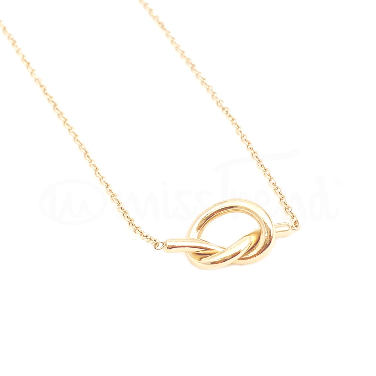 Colar Knot em aço  dourado
