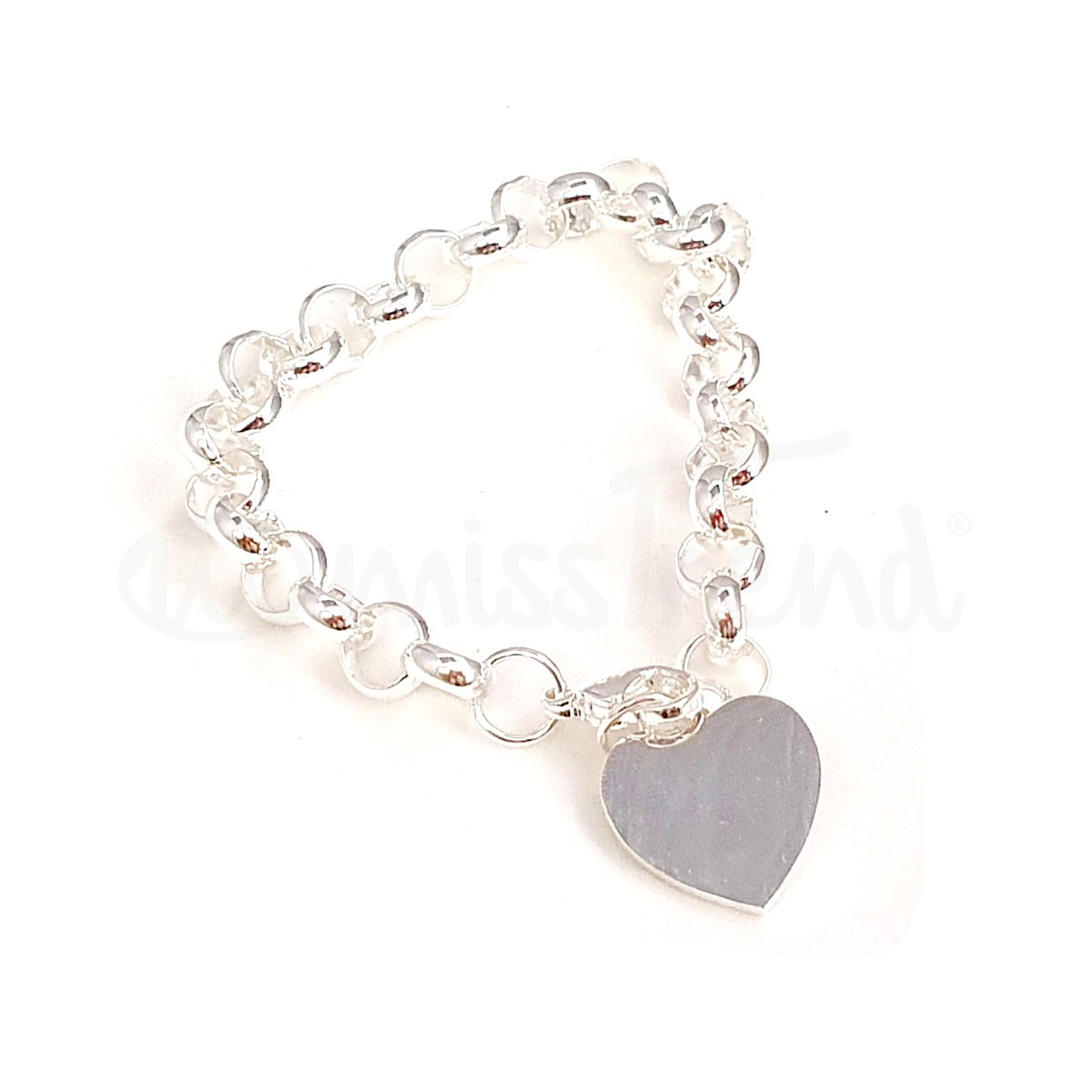 Pulseira corrente com coração em dourado