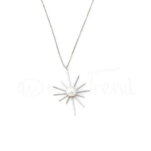 Colar Spiky em aço  prateado