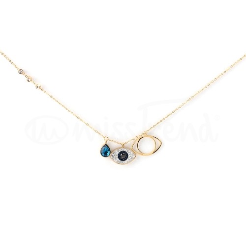 Colar Nazar de mulher em aço  dourado