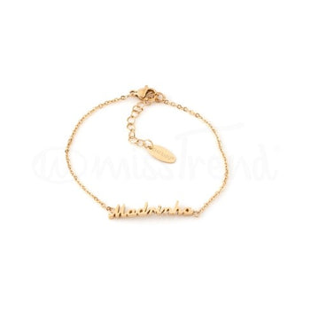 Pulseira Madrinha em Aço dourada