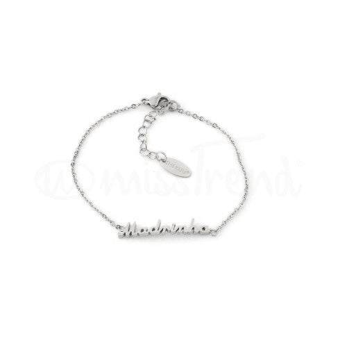 Pulseira madrinha em aço prateada