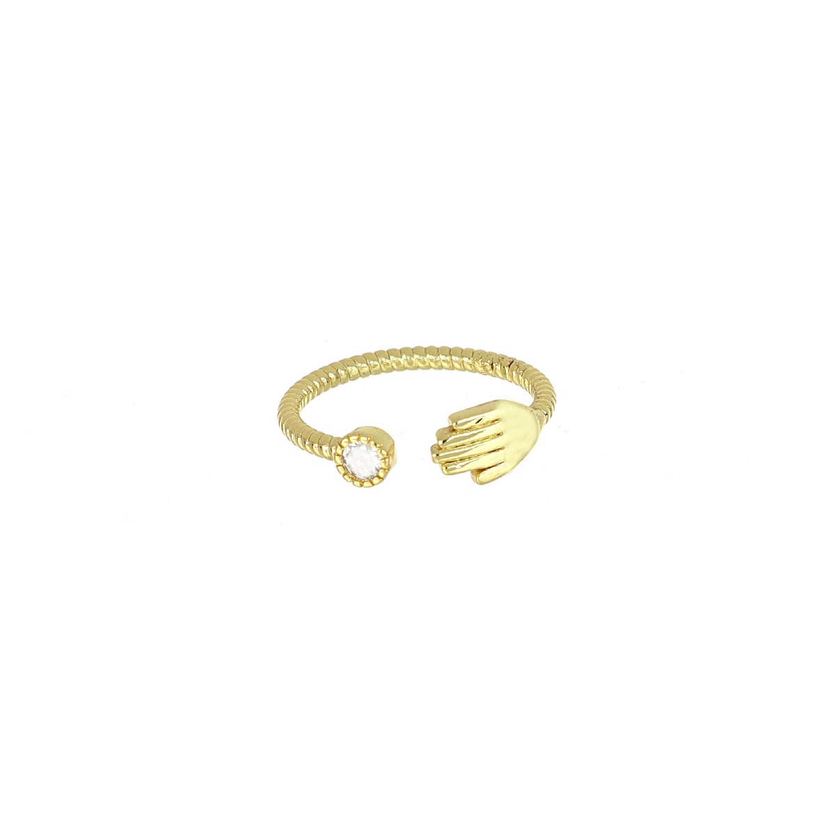 Anel Ajustável Mão Dourado