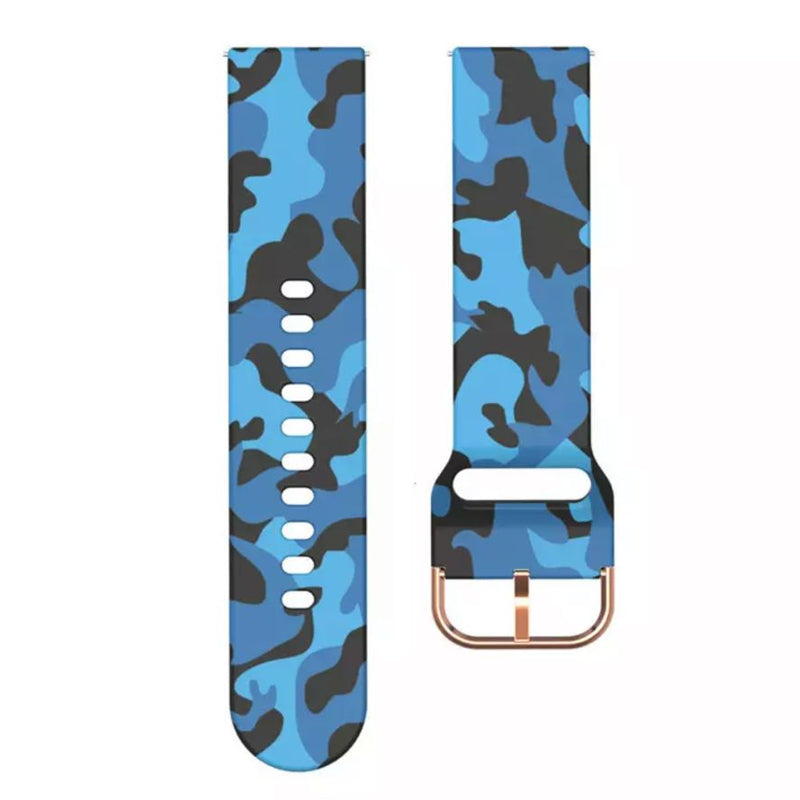 Bracelete em Silicone - Camuflada Azul