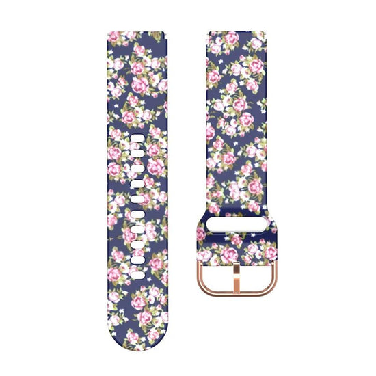 Bracelete em Silicone - Flores Azul