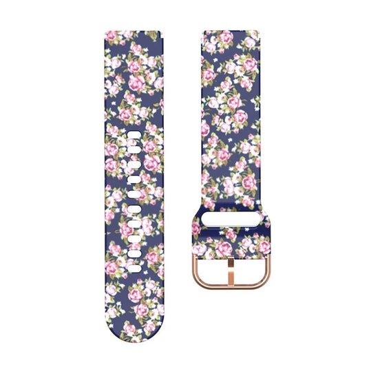 Bracelete em Silicone - Flores Azul