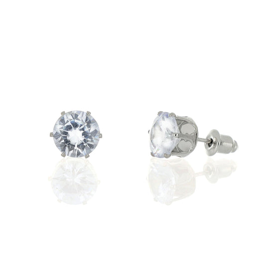 Brinco Cubic com Zircônia Prateado - Vários Tamanhos