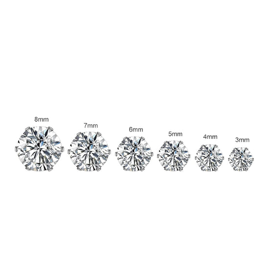 Brinco Cubic com Zircônia Prateado - Vários Tamanhos