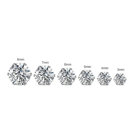 Brinco Cubic com Zircônia Prateado - Vários Tamanhos