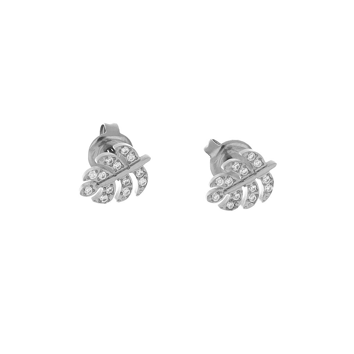 Coleção Diamond Leaf em Aço com Zircônias