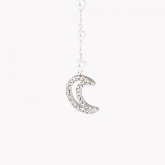 Brincos Diamond Moon c/Zircônias em Aço