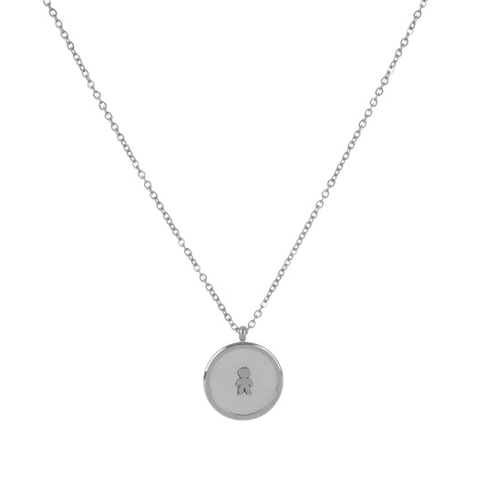 Colar Ajustável com Pendente Menina/Menino em Aço