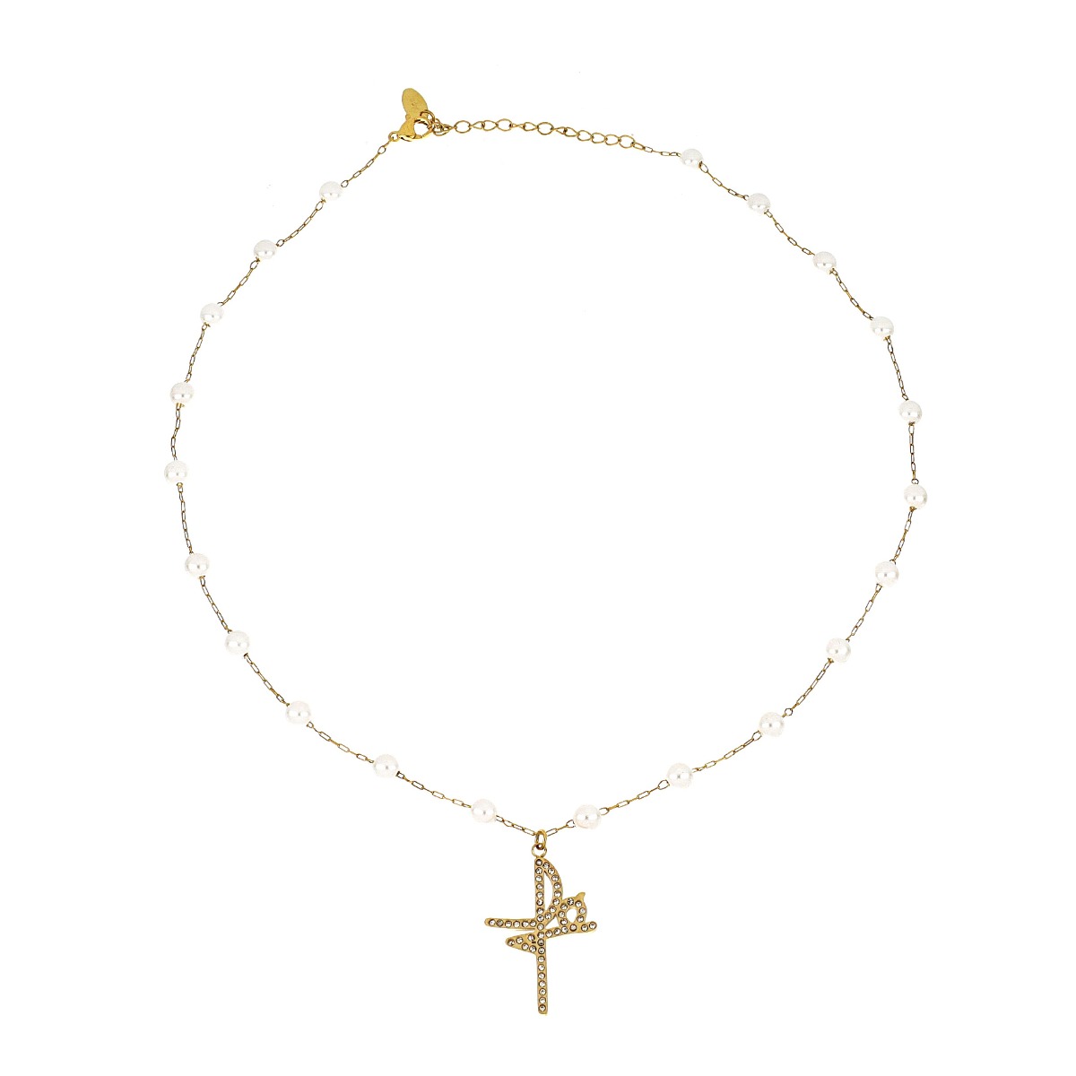 Colar Fé Pearls em Aço