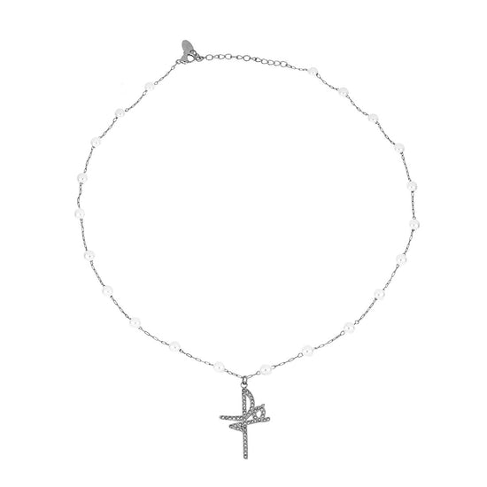 Colar Fé Pearls em Aço