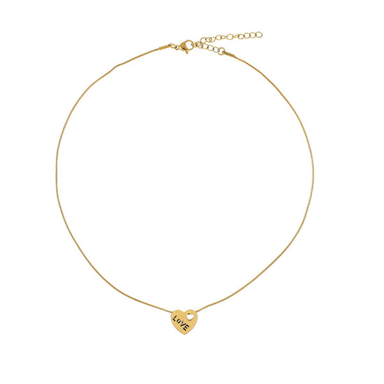 Colar Love Dourado em Aço