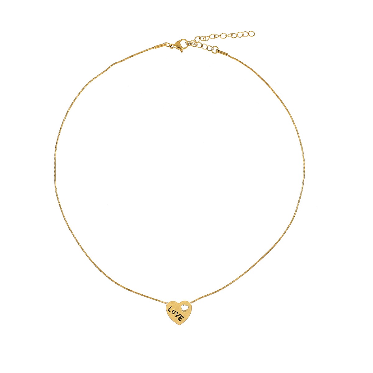 Colar Love Dourado em Aço