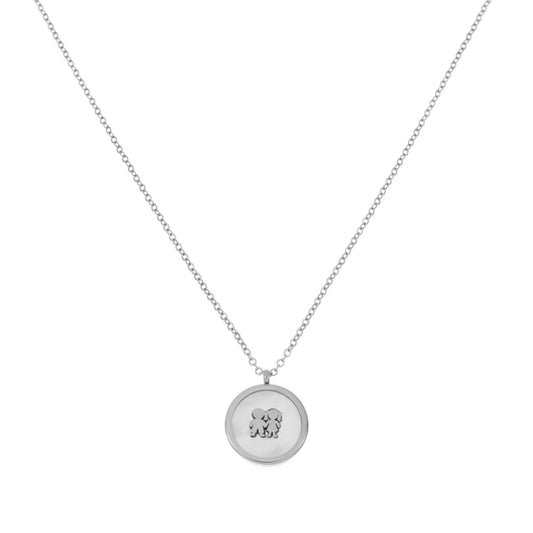 Colar Ajustável com Pendente Casal em Aço