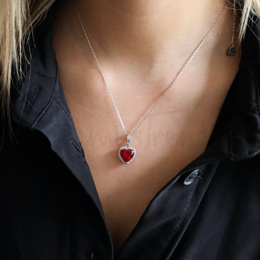 Colar Red Heart Semi Joia