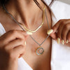 Colar Nossa Senhora Dourado Prateado em Aço
