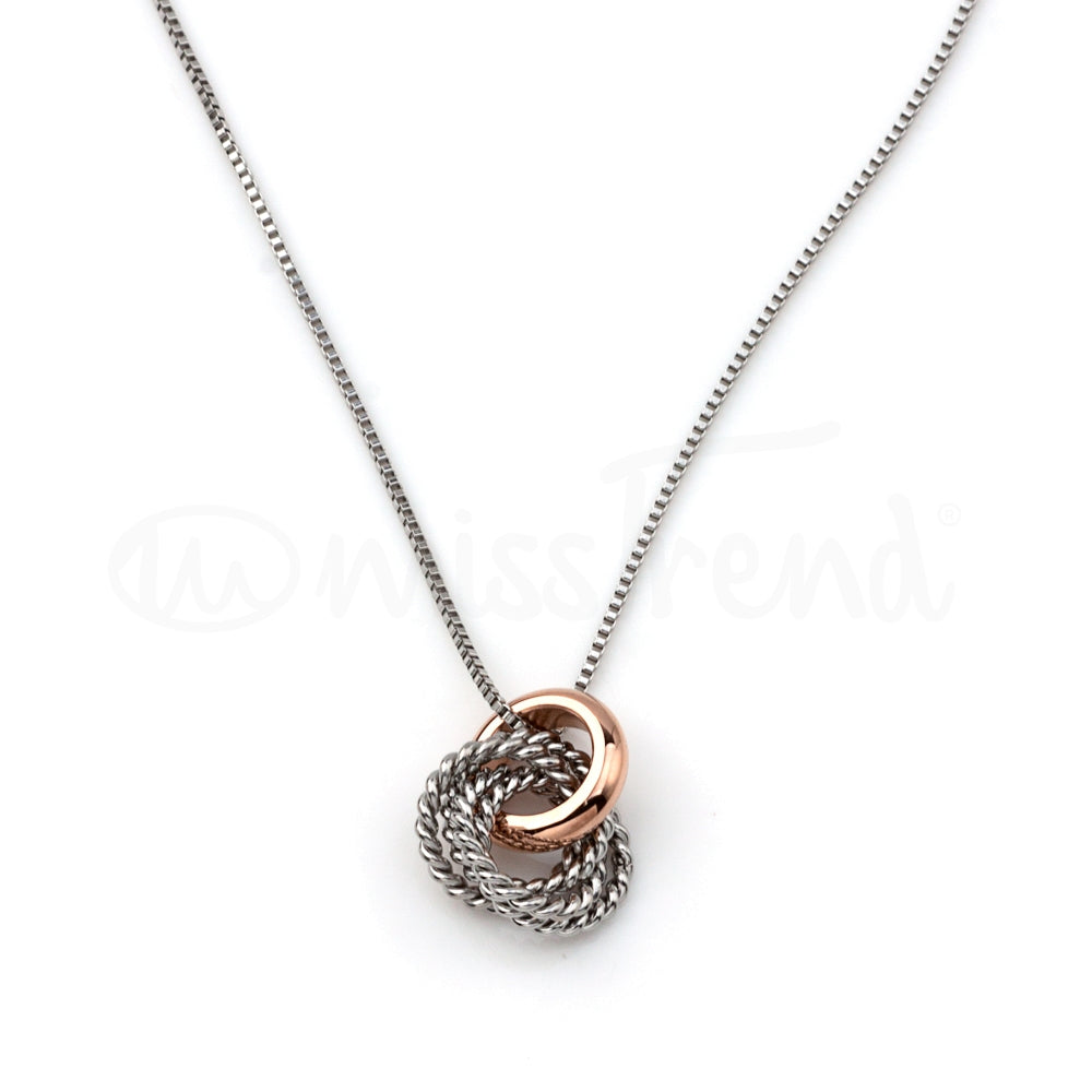 Colar Sigma em Aço prateado e rosa gold