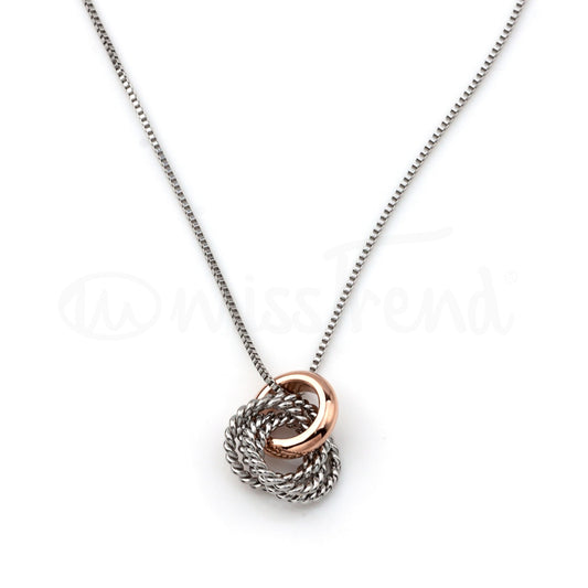 Colar Sigma em Aço prateado e rosa gold