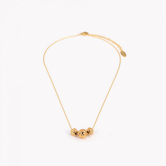 Colar Triple Conta de Viana em Banho de Ouro